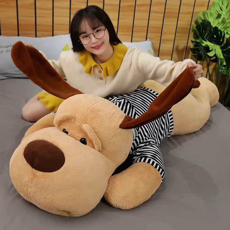 1pc 70/90CM Giant Size Soft Lying Dog Plush Toys Stuffed Animal Sleep Cushion Pillow Dolls for Children Baby Birthday Xmas Gifts | Игрушки и