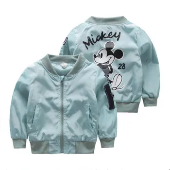 

Children Clothes Girls Mickey Minnie Jacket Kids Clothing Baby Girl Boys Coat Cartoon Printed Flight Jacket Autumn Boy Outerwear