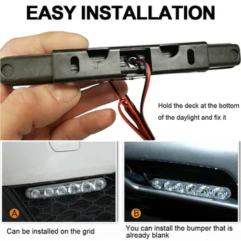 

1 Pair Fog light Auto 6-LED Daytime Running Lights DRL Lamp Super Bright