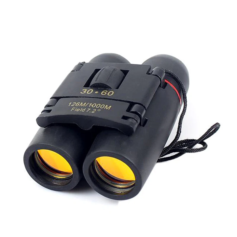 

30x60 Compact Zoom Binoculars Long Range Folding HD Powerful Mini Telescope BAK4 FMC Optics for Hunting Sports Camping