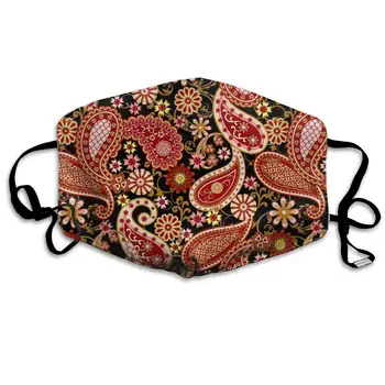 

Creative Ornate Traditional Style Floral Washable Reusable Mask, Cotton Anti Dust Half Face Mouth Mask For Kids Teens Men
