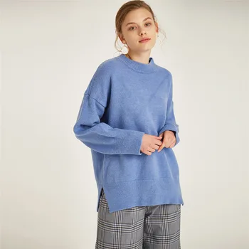 

Round Collar New Fund Of 2020 Autumn Winters Is Pure Color Easy College Set Of Knitting Sweater Female MD8320041