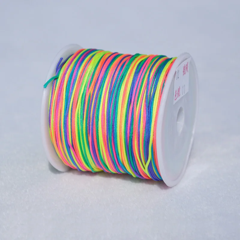 

350m/roll 1.5mm Colorful Chinese Knot Macrame Rattail Jewelry Thread Round Nylon Cord String DIY Bracelet Braided Craft Making