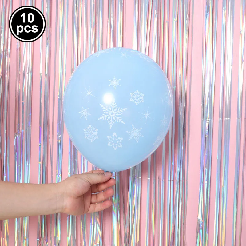 10 шт./партия, рождественские латексные воздушные шары в виде снежинки с металлическим блеском, 12 дюймовые шарики на день рождения, банкетный шар, Рождественский Снежный шар, поставки для вечеринок - Цвет: blue
