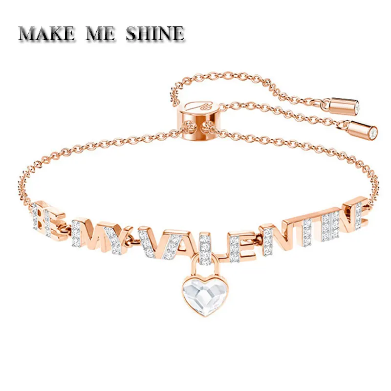 Высокое качество элегантный романтический нежный любовь письмо браслет женский SWA ювелирные изделия хрустальные подарки