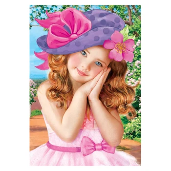 

5D DIY Diamond Drill Diamond Painting Kits Round Diamonds Embroidery "Little Girl "Decorations Home Art New Arrival 30*40cm