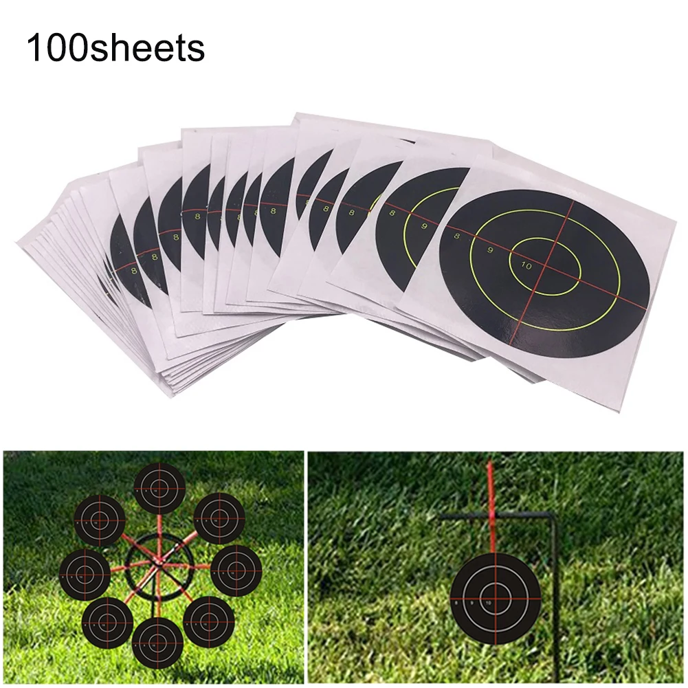 100 stücke Hohe Sichtbarkeit Reaktive Splatter Schießen Papier Ziel Aufkleber 