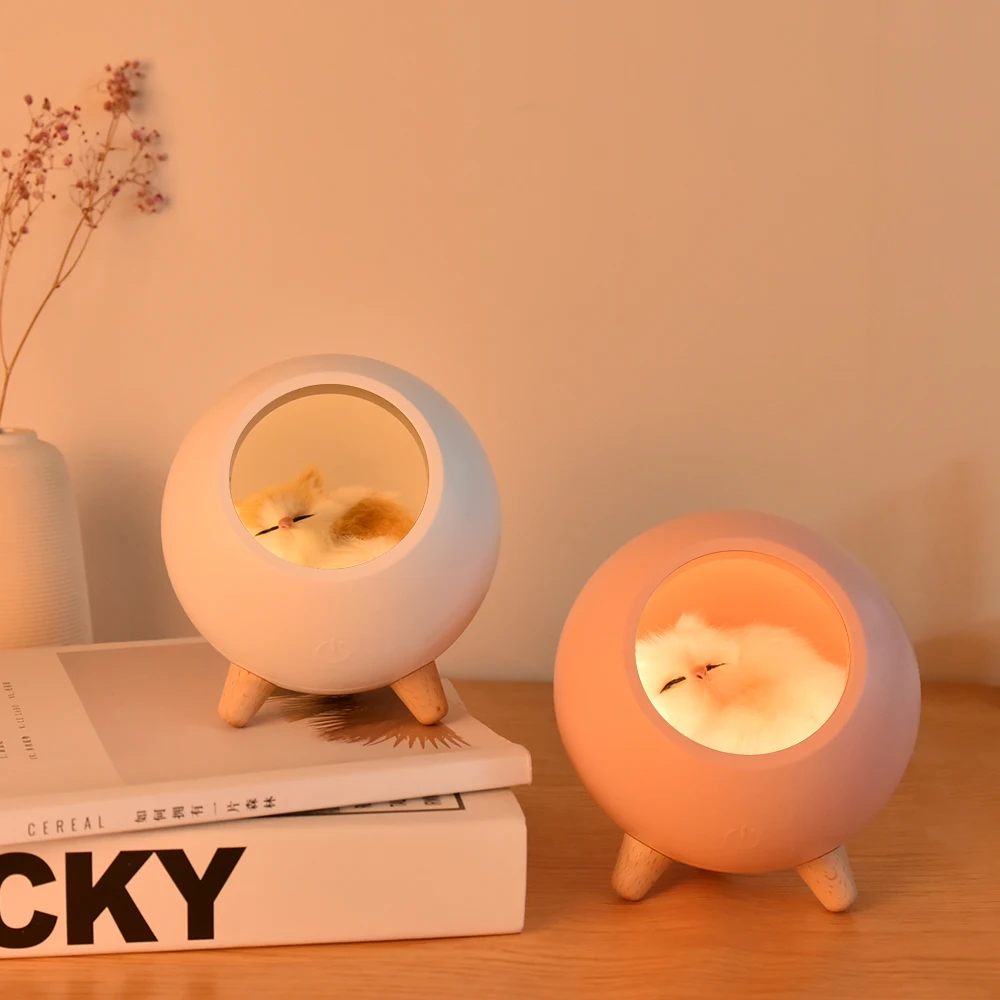 Ночник с милой кошкой и USB-подсветкой детская спальня современное домашнее