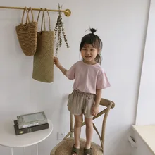 Ka qi huang zi/Детские Шорты однотонные шорты в Корейском стиле для мальчиков и девочек популярные брюки летняя детская одежда