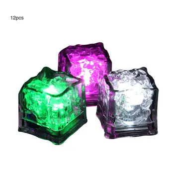 

LED Ice Cubes Glowing Party Ball Flash Light Luminous Neon Wedding Festival Christmas Bar Wine Glass Decoration Supplie 12Pcs Dr