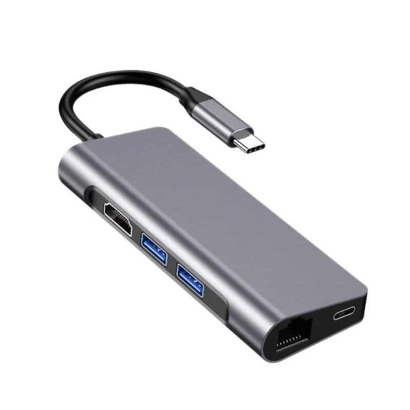 Серый Супер 7 в 1 Многофункциональный usb-хаб высокого качества профессиональный 7 в 1 Тип C к HDMI концентратор DP конвертер Интерфейс адаптер - Цвет: Серый