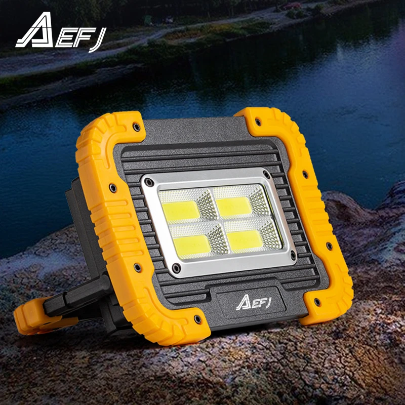 US $17.09 50w Portable Flashlight Torch USB Rechargeable LED Work Light COB Lanterna Hanging Solar Lamp For Outdoor Camping