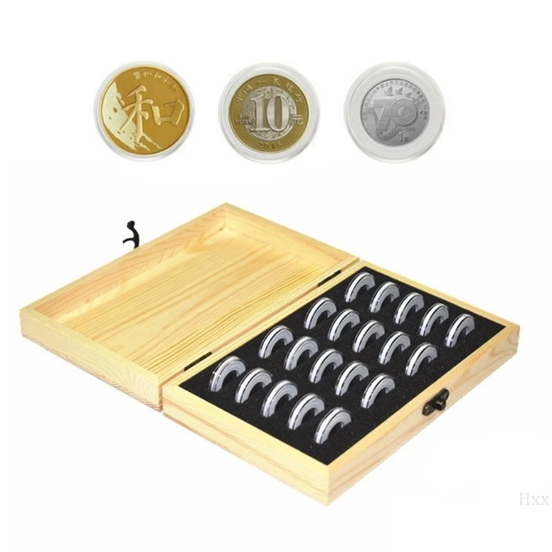 

New 20pc Commemorative Coin Cover Protector Holder Storage Box for 18/21/25/27/30mm