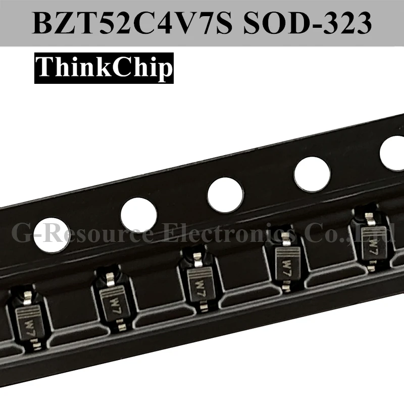 

Диод, стабилизированный напряжением BZT52C4V7S SOD-100 SMD 323, 0805 в, SOD323 (маркировка W7), 4,7 шт.