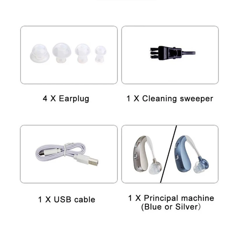 Rechargeable Digital Rechargeable Hearing Aid Sound Voice Amplifier Behind Ear 