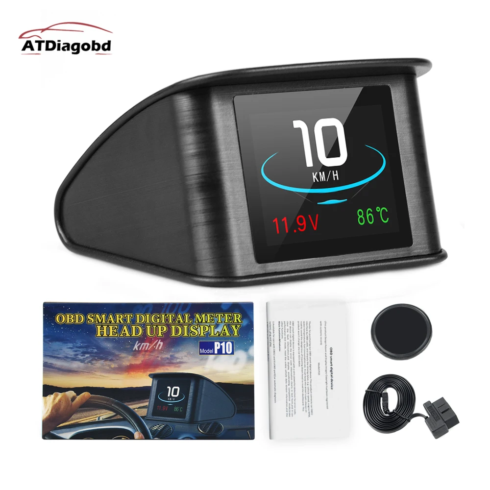 

Hud OBD2 Head Up Display P10 Digital Car Speedometer With Fuel Level Voltage Coolant Temperature Mileage Odometer Speed