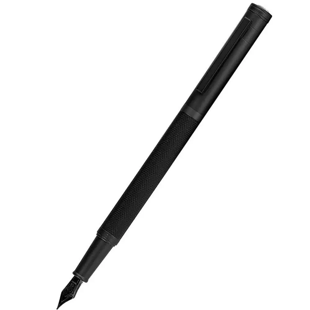 VIVIDCRAFBlack металлическая перьевая ручка Титан черный EF/F/изогнутое перо красивая текстура дерева отличный подарок для письма для бизнес-офиса