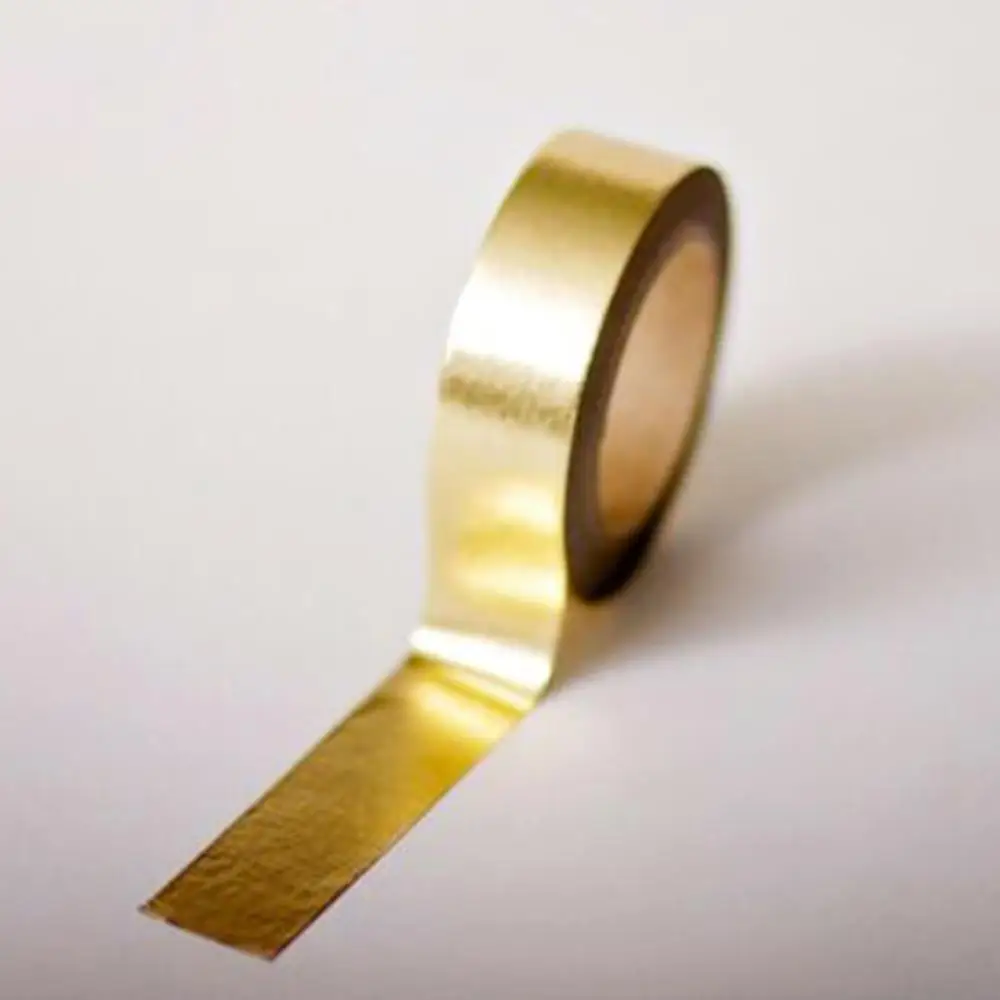 15 мм* 10 м Золотая фольга лента серебро/золото/бронза/роза/зеленый цвет японский Kawaii DIY Скрапбукинг инструменты маскирующая лента