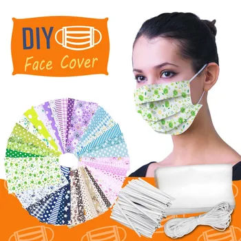 

Breathable Reusable Face Cover Material DIY Self Made Washable Face Cover Fashion Printed Material Set DIY Fabric In Stock 4