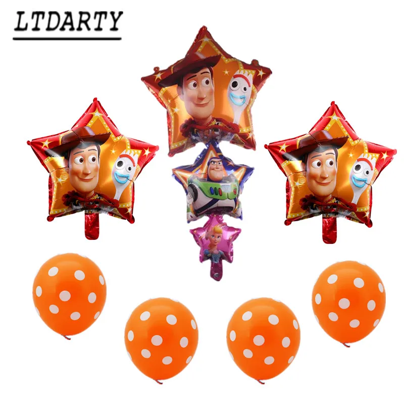 7pcs new products Buzz Lightyear Hudi shape 18 inch star balloon 12 inch dot latex story birthday party decoration toy supplies