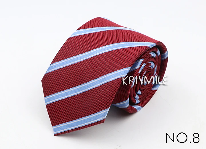 Neue klassische gestreifte Punkt-Krawatten für Männer, Jacquard, 7 cm, Polyester, schmale Krawatte, dünne Hochzeit, Bräutigam, Business-Krawatte, Anzug, Hemd, Geschenk – Detail 11