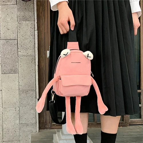 개성 있는 소녀 작은 가방, 타이드 만화 귀여운 개구리 캐주얼 메신저 백, 가슴 남녀공용 숄더 크로스바디 여성 가방, 도매 Bolsa 6