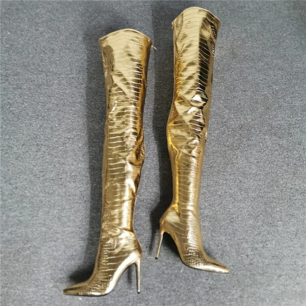 stone thigh high boots