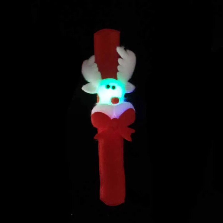 12pcs/lot Glowing Christmas Pat Circle Led Bracelet Roll Wristband Christmas Gift Gift Christmas Ring