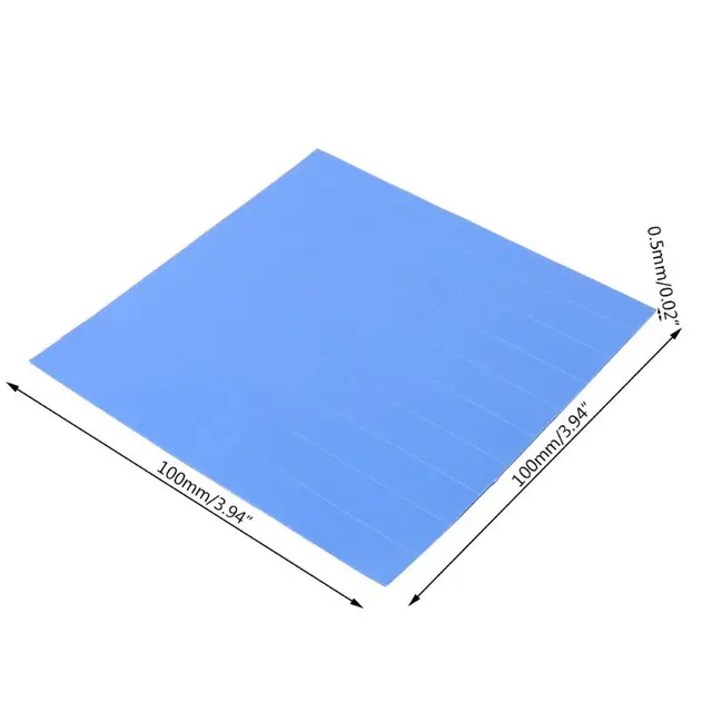 100mmx100mmx0.5mm GPU CPU Heatsink Cooling Thermal Conductive Silicone Pad for Graphic Cards Chips Bridge Memory Kavas 