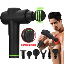 Массажный Электрический Частотный Вибрационный Массажный пистолет Theragun 6 головок для расслабления тела, массажер для облегчения боли, беспроводной, низкий уровень шума