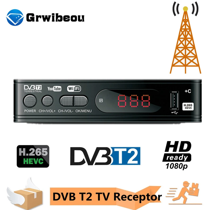 DVB-T2 TV Tuner TV Box DVB T2 for Digital TV Receptor Wifi Receiver DVBT2 DVB-C Set-top Box H.265 HEVC AC3 HD DVB C Tuner