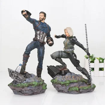 

17-21cm Movie The Avengers 4 Endgame figure Captain America Black Widow Statue KO's Iron Studios 1/10 Painted Figure Model Toys
