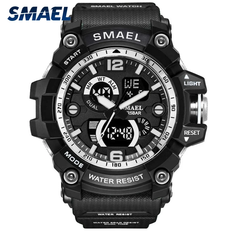 

SMAEL 50m Waterproof LED Quartz Clock Men Military Watch relogios masculino 1617B Digital Sports Watches Men's S Shock Wristwatc