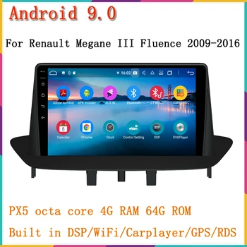 

Android 9.0 car dvd player for Renault Megane III Fluence 2009-2016 with gps navigation bluetooth 4.2 DSP camera 4+64G