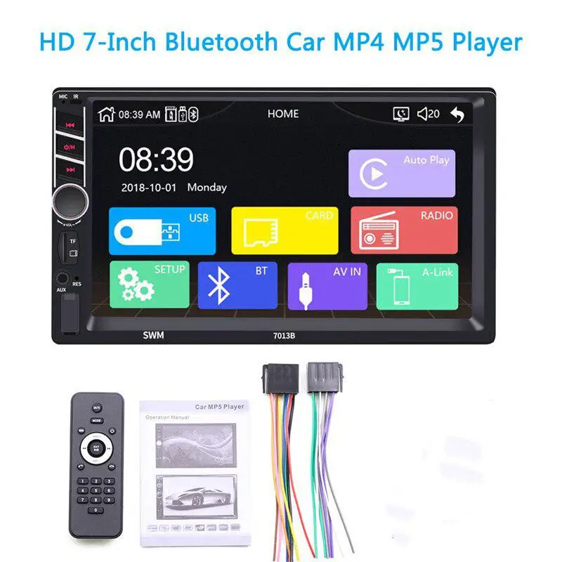 Auto Car MP5 Player 7013B 7 Inches HD FM Radio MP3 Plug-in Card USB Flash Drive Reversing Image No Camera | Автомобили и