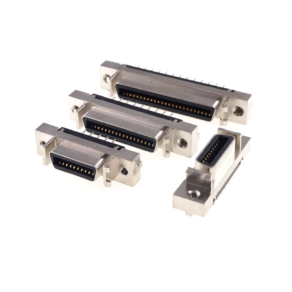 5 Pcs Female MDR Servo Driver SCSI Connector HPCN Slot Type 14 20 26 36 50 Position Socket 180 Degree Vertical Through Holes PCB |