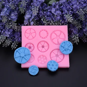 

Large Small Number Gear Collection Steam Punk Clock Series Fondant Silicone Cake Rim Decoration Chocolate