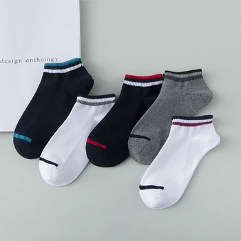 

Nice patterns striped cotton socks for men Shallow breathable casual half hose