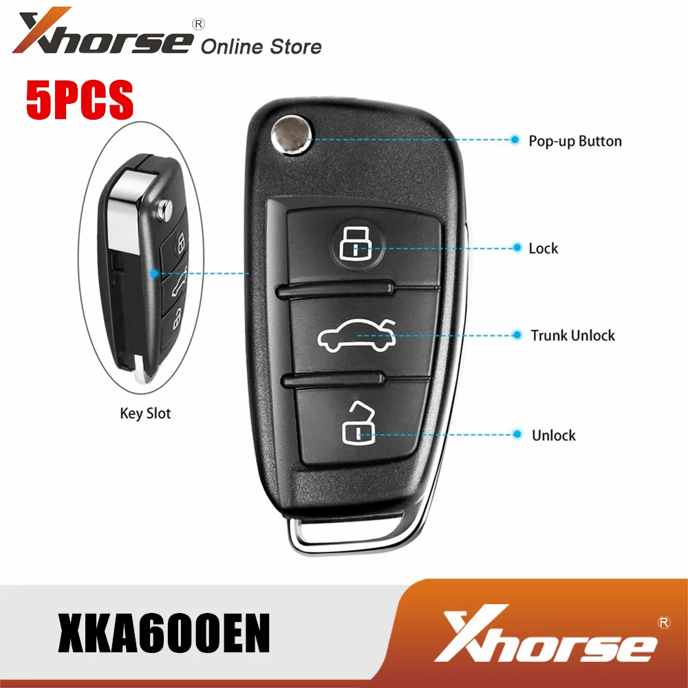 Пульт дистанционного управления с 3 кнопками XHORSE XKA600EN для Audi A6L Q7 работает OBDSTAR X300 DP / X100/k518 генератор чипа 5 шт.|