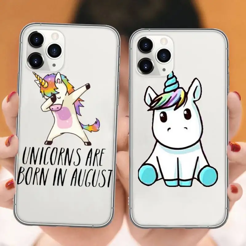 

0 Cute cartoon animal unicorn Phone Case Transparent soft For iphone 5 5s 5c se 6 6s 7 8 11 12 plus mini x xs xr pro max