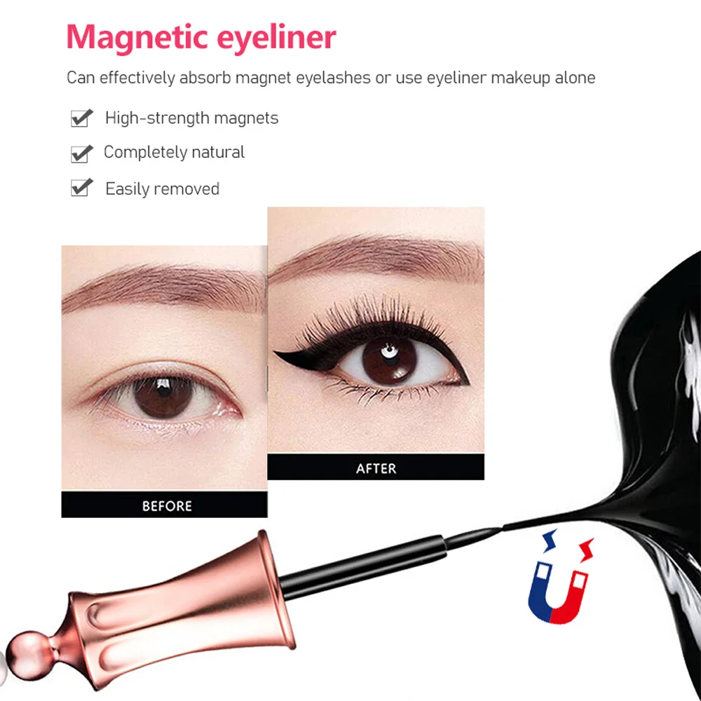 5 Magnetic 4 Pairs of Glue-free Magnet False Eyelashes Set 4 Different Style Eye Lashes Magnetic Eyeliner with Tweezers