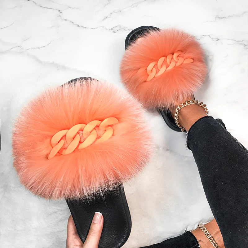 

Women Sandals Female Furry Slippers Faux Fur Slides Girls Crystal Flower House Slippers Ladies Fluffy Flip Flops Brand Fur Shoes