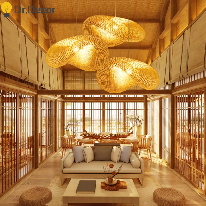 

Southeast Asia Wooden Pendant Lights Bamboo Kitchen Lighting Fixture Home Indoor Dining Room Hanglamp Luminaire Industrial Lamp