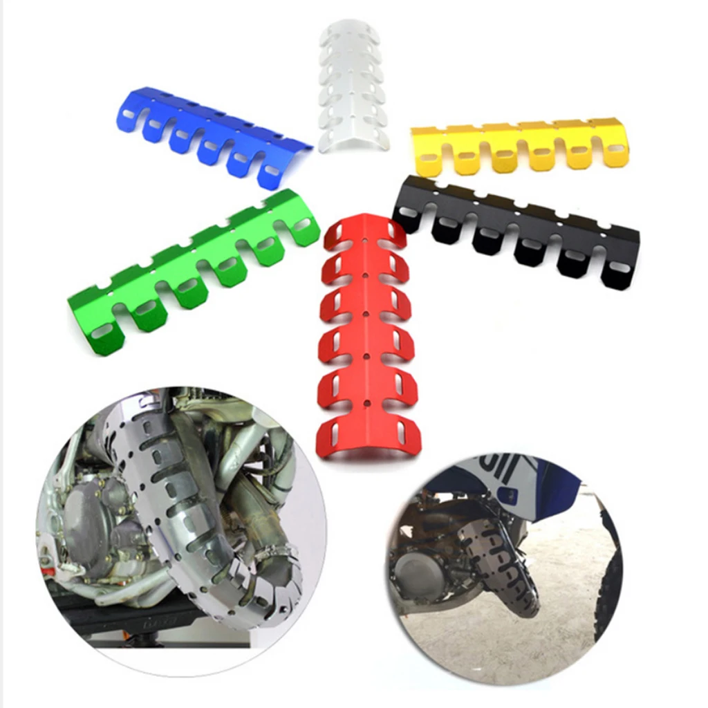  4 Colors Heat Shield Motorcycle Exhaust Muffler Pipe Leg Protector with 4 Clamps for BMW R1200GS Universal