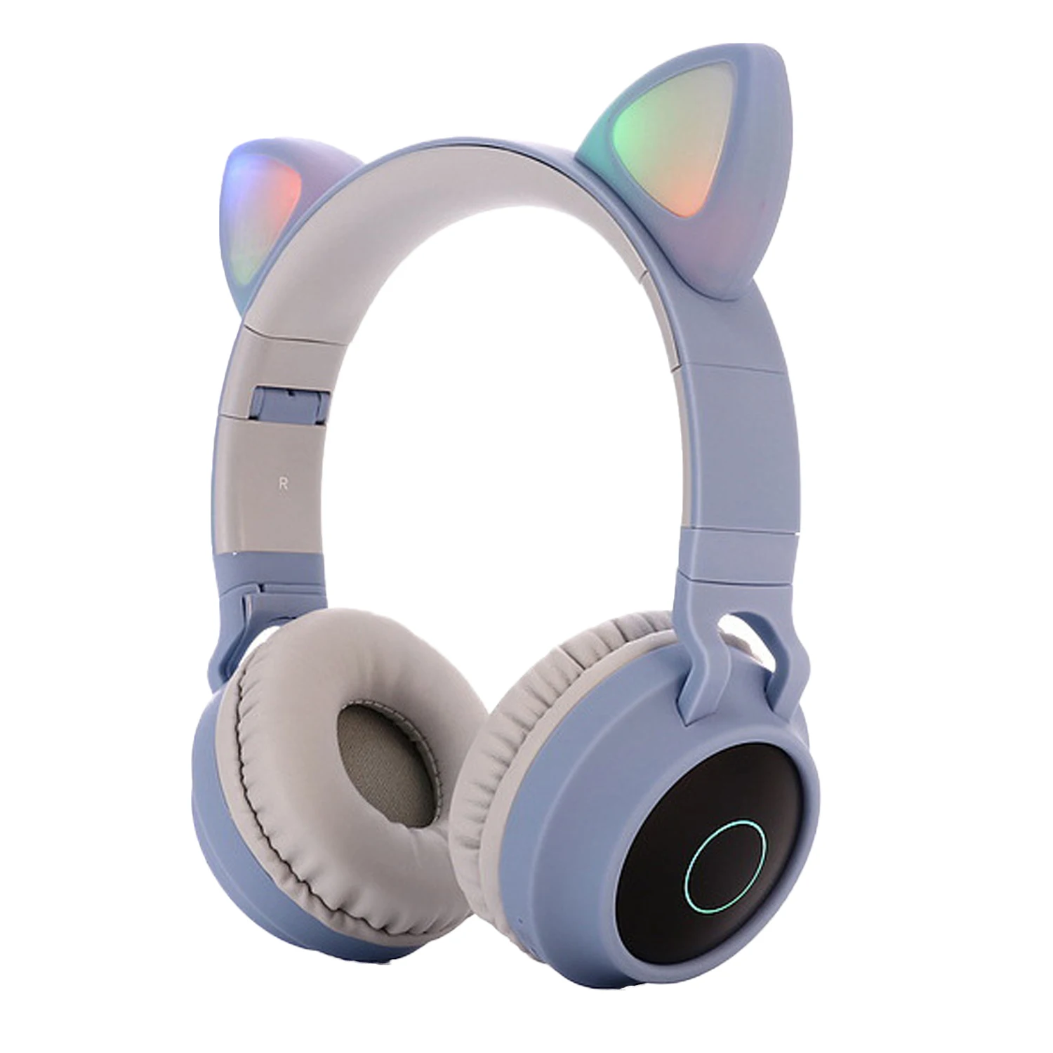 Vococal Cute Cat Headphone Foldable Over Ear Bluetooth 5 0 Headset with LED Light Support TF Card for Kids Christmas Xmas Gifts