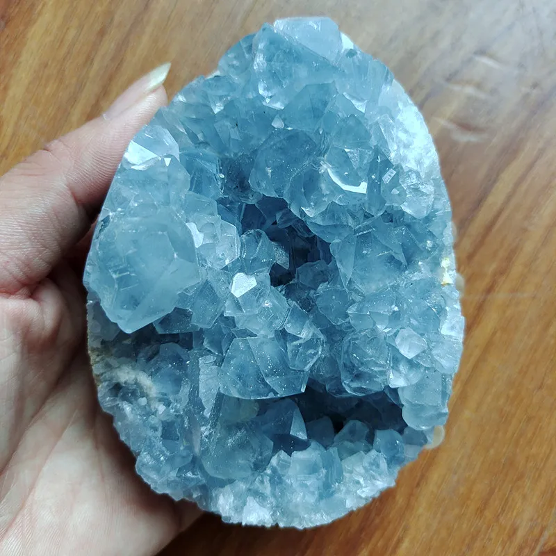 100% натуральный камень Селестина вуг хрустальный шар полости. Образец открытых