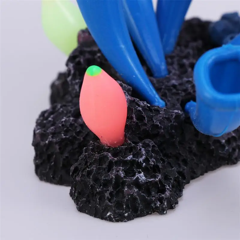 Aquarium Landscape Simulation Coral Silicone Aquarium Marine Decoration For Fish Tank(Blue