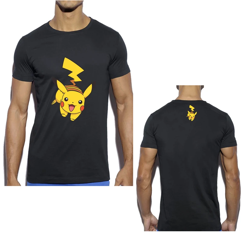 

Fashion Pokemon Cartoon Funny Men's T Shirts Japan Harajuku Style Casual Cotton Short Sleeve Tops Tees Camiseta Masculina