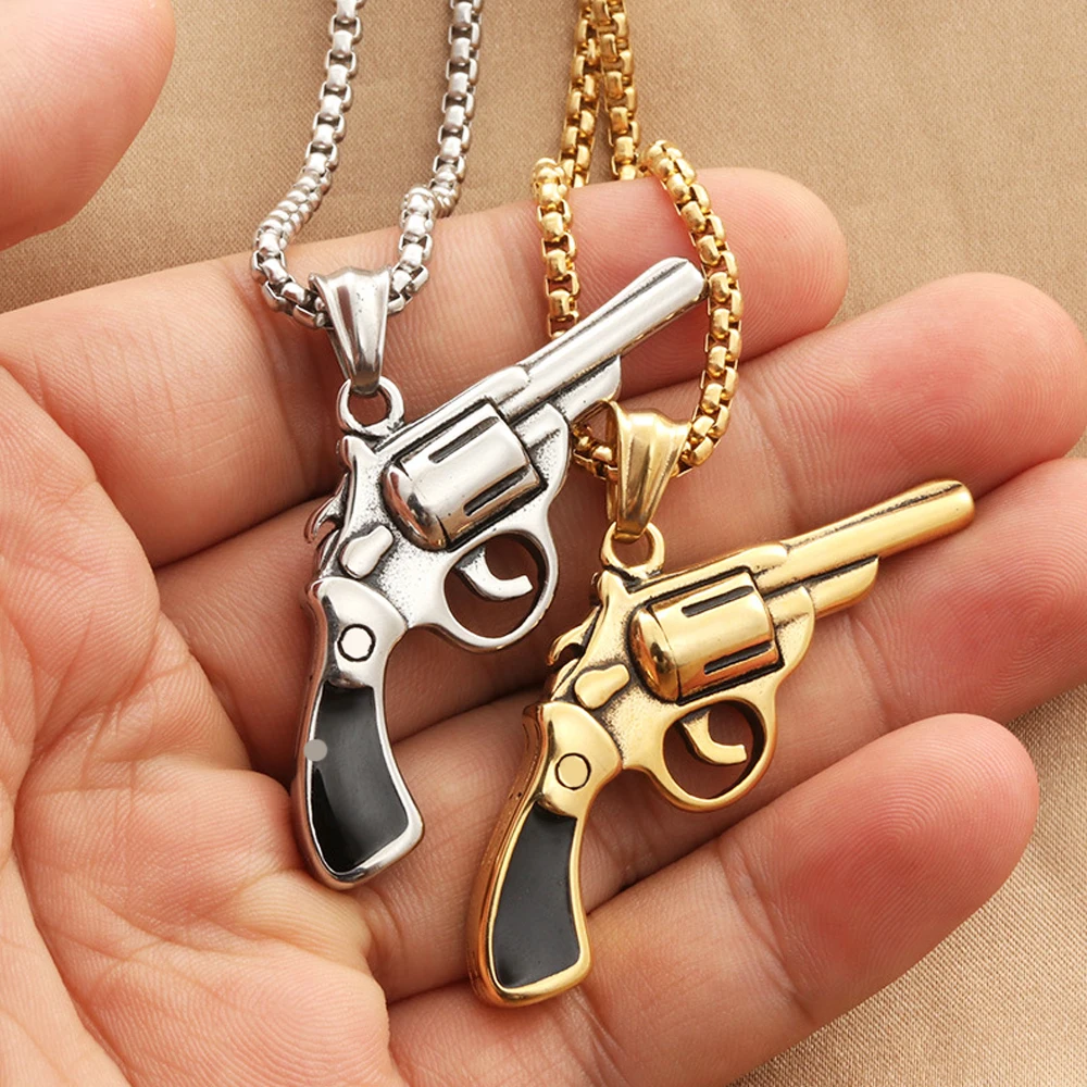 Мужская цепочка с подвеской в виде ружья украшение стиле панк хип-хоп цвет