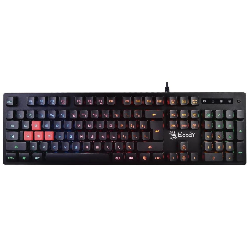 Клавиатура A4 Bloody B160N черный USB for gamer LED